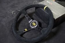 Omp 350mm 14 Suede Leather Black Deep Cone Racing Sport Steering Wheel
