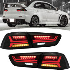 Smoked Led Tail Lights For Mitsubishi Lancer 2008-2017 Sequential Turn Signals