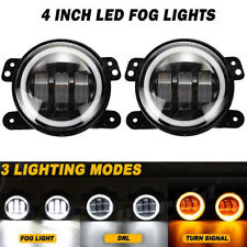2pcs 4 Inch Round Led Fog Lights Driving Lamps Halo For Jeep Wrangler Jk Tj Lj