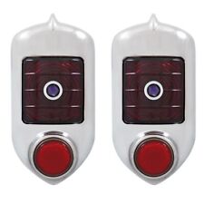 51-52 Chevy Passenger Car Tail Lamp Light Assembly Red Glass Blue Dot Pair