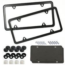 Stainless Steel Car License Plate Cover Frame Shield Flat Front Rear Universal