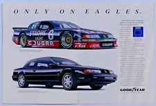 1989 Mercury Cougar Xr 7 Supercharged Vintage Imsa Gto Original Print Ad 2 Page