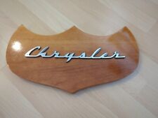 Unique Artisan Crafted Wood Shield Plaque With Vintage Chrysler Car Emblem