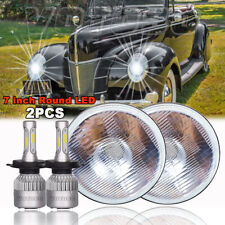 Pair For Ford Deluxe 1939-1951 7 Inch Round Led Headlights Lamp Housing New