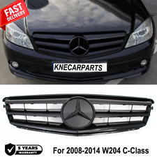 Black Front Grille Grill 3d Star For 2008-2014 Mercedes W204 C200 C350 C250 C280