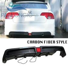Rear Bumper Diffuser Wled For 06-11 Honda Civic 4dr Mugen Rr Carbon Fiber Style