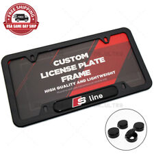 Gloss Black Front Or Rear Audi S Line Logo Emblem License Plate Frame Cover Gift