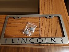 Lincoln Stainlesssteel License Plate Frame Rust Free With Bolt Caps