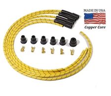 Spark Plug Wires Us Made - Yellow Cloth Braided Copper Core