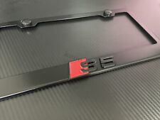 1x Blackred S5 3d Emblem Black Stainless License Plate Frame Rust Free