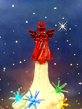 Red Angel Topper For Ceramic Christmas Tree Bulbs Lights Star 18 Diam Stem