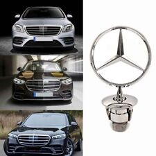 Front Hood Ornament Mounted Star Emblem For Mercedes-benz C E S Amg Silver Logo