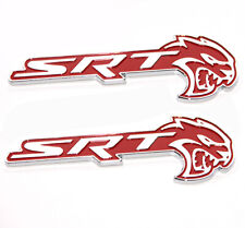 2x Oem Hellcat Decal Srt Emblem Badge Replacement For Hellcat Parts Chrome Red