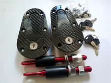 Universal Jdm Carbon Fiber Hood Pin Plus Flush Mount Latch Kit Lock With Keys T2