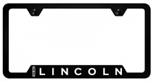 Lincoln Logo Black Polycarbonate Notched License Plate Frame Official Licensed