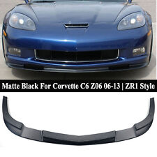 For Corvette C6 Z06 06-13 Zr1 Style Black Front Bumper Splitter Lip Spoiler