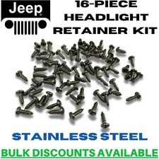 1976-1987 Jeep Cj7 Headlight Trim Ring Retainer Bucket Screws Stainless Steel