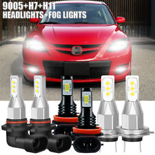 For Mazda 3 2004-2006 Combo Led Headlight Bulbs High Low Beam Fog Light Kit