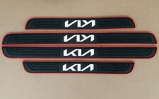New For Kia 4pcs Red Trim Rubber Car Door Scuff Sill Cover Panel Step Protectors