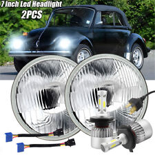 7 Inch Round Led Projector Hilo Beam Headlights Kit For 1950-1979 Beetle