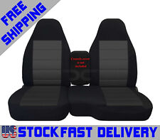 Truck Seat Covers Cotton Blk-charcoal Insert Fits 91-97 Ford Ranger 6040 Hiback