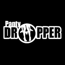 2x White Panty Dropper - Funny Window Vinyl Decal Sticker Auto Car Truck