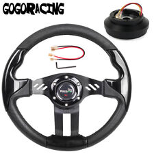 13 Racing Steering Wheel With Short Hub Adapter Kit 174h For 84-04 Ford Mustang