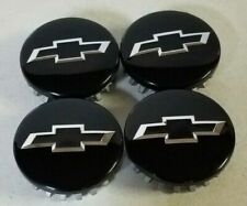 4pcs 83mm 3.25 Wheel Center Hub Caps Black Bowtie For Chevy Suburban Silverado