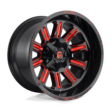 Fuel D621 Hardline 15x8 -18 Gloss Black Red Tinted Clear 6x139.7 Qty 4