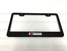 1pc 3d S Line - Black Stainless Steel License Plate Frame Wscrew Caps
