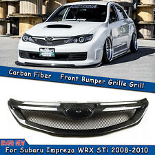 Real Carbon Fiber Front Bumper Grille For 2008-2011 2009 Subaru Impreza Wrx Sti
