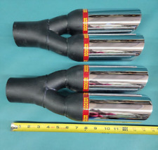 Vintage Nos Hooker Dual Chrome Exhaust Tips 21417 14 Length Monza Style