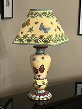 Vintage1996 Patricia Dupont Hand-painted Butterfly Lamp W Original Shade