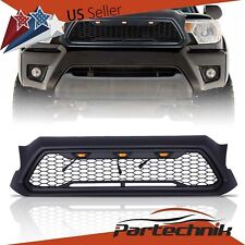 Matte Black Front Grille Bumper Grill W Led Lights For 2012-2015 Toyota Tacoma