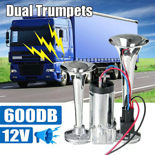 600db Dual Trumpets Super Loud Car Electric Air Horn Truck Boat Train Speaker Us