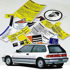 Honda Civic Ef Ed 87-91 Sedan Hb Warning Caution Engine Stickers Labels