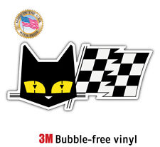 Sev Marchal 24 Hours Le Man Cat Checkered Flag Race Bumper Sticker Decal