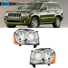 Leftright Side Headlights Headlamps Halogen For 2008-2010 Jeep Grand Cherokee