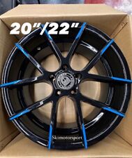 2022 Lexani Stuttgart Black Blue Fit Chevy Corvette C8 2020-2024 Rims Wheels
