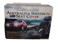 Highlands Australian Universal Highlow Back Bucket Seat Cover Sheepskin Gray