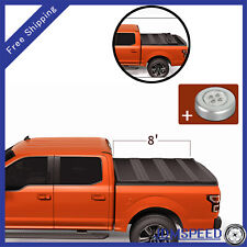 8ft Hard 4-fold Lock Tonneau Cover For 2015-2022 Ford F-150 Truck Long Bed