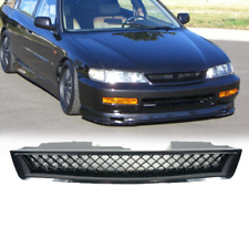 Fit 1994-1997 Honda Accord Black Mesh Hood Front Bumper Grille Grill Replacement
