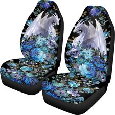 Vehicle Clean Protector Blue Mandala Flying Dragon Pattern Car Seat Covers Set