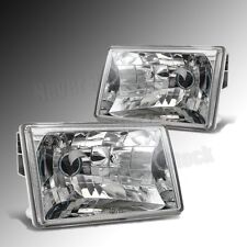 For 93-98 Jeep Grand Cherokee Real Clear Glass Lens Oe Look Headlights Lr Pair