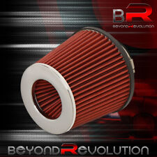 Universal 2.75 Replacement Induction Dry Air Filter Intake Cold Short Ram Red