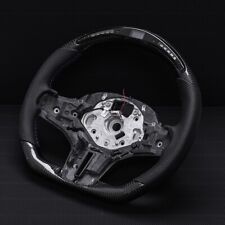 Real Carbon Fiber Flat Customized Sport Led Steering Wheel Bmw G30 530 Wheated