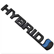 3d Metal Hybrid Emblem Badge Logo Decal Sticker For Universal Cars Black 2pcs
