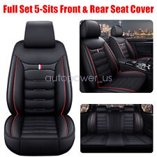 5-sits Car Seat Covers Full Set Front Rear Seat Protector Pu Leather For Ford