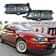 Fits 1993 1994 1995 1996 1997 Toyota Corolla Jdm Pair Black Headlights Headlamps