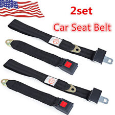 2x Universal Lap Seat Belt 2 Point Adjustable Retractable Car Single Seat Lap